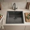 Pure.Sink Luxion Gunmetal sink, 36x40 cm, undermount, flush-mount, and top-mount, PLX3640-61